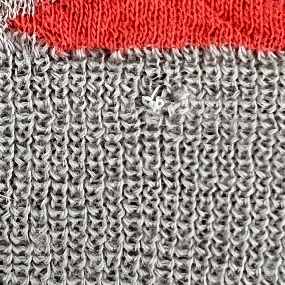 A.L.C. Grimal Animal-Print Knit Wool Sweater Grey/Coral Designer Womens Small - Picture 15 of 15